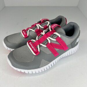 New Balance Girls OTPGRVAD Gray Pink Playgruv V2 Low Top Size 4 Bungee Shoes
